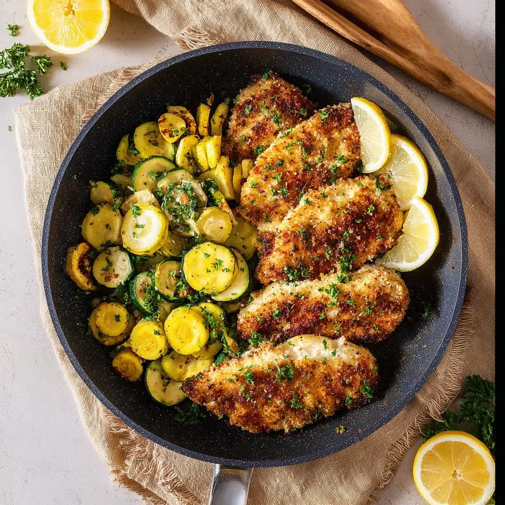 Skillet Parmesan Chicken and Zucchini Recipe - Recipe Image
