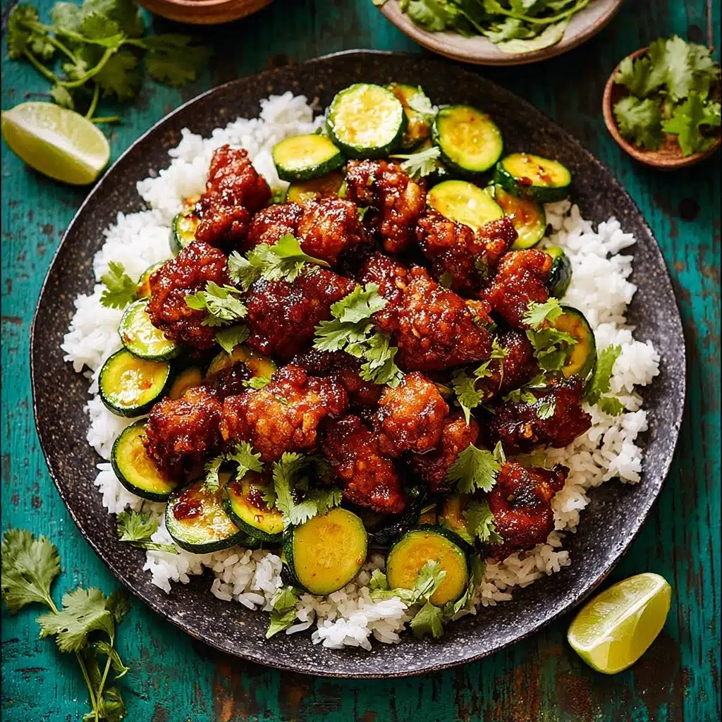 Sheet Pan Hot Honey Garlic Chicken and Zucchini Revealed Recipe - Recipe Image