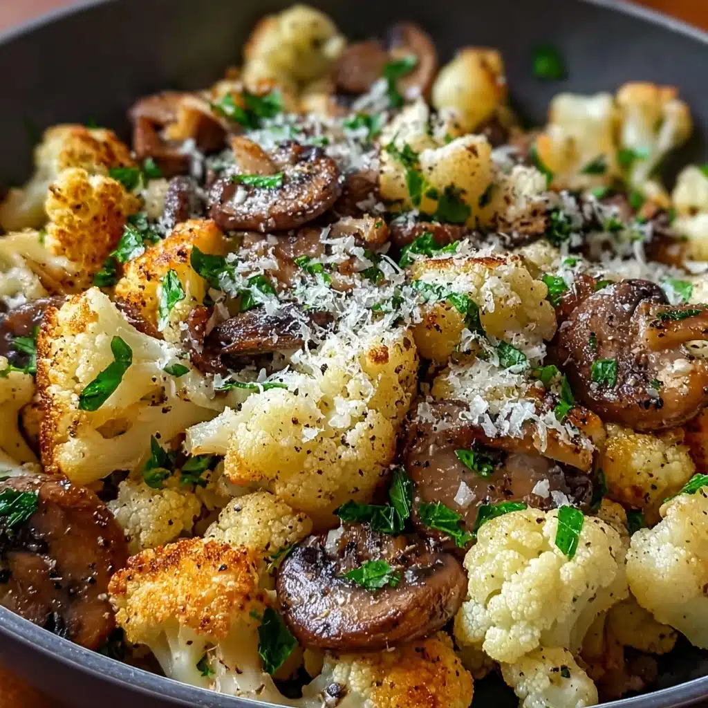 Garlic Cauliflower Mushroom Skillet Recipe - Recipe Image