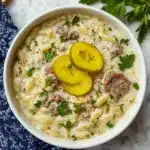 Savory Orzo Stuffed Banana Peppers Soup Recipe