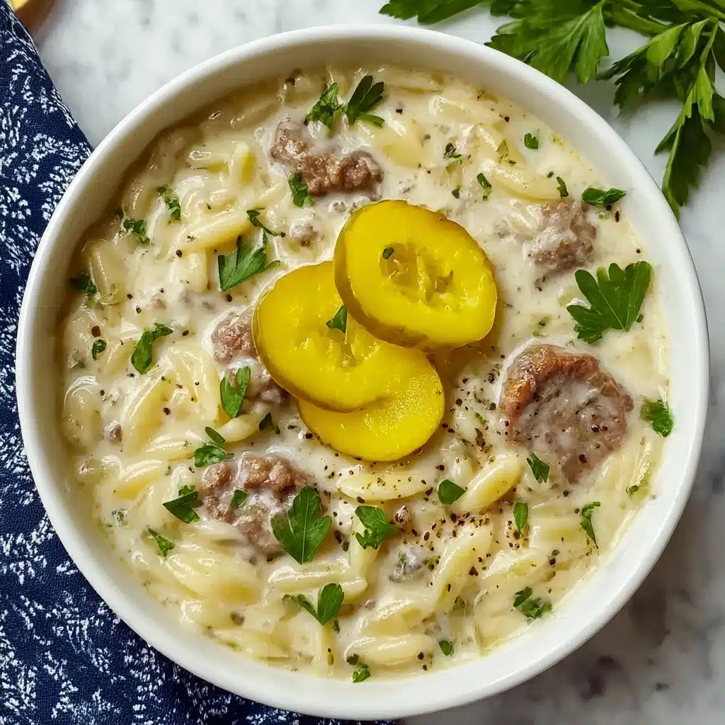 Savory Orzo Stuffed Banana Peppers Soup Recipe