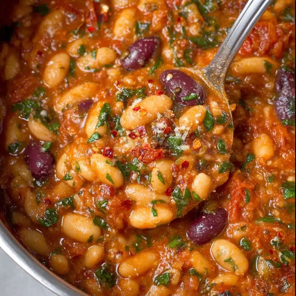 Puttanesca Beans with Garlic Bread Recipe - Recipe Image