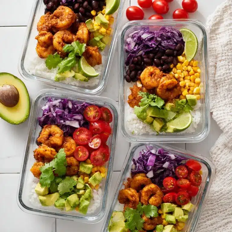 Shrimp Taco Rice Bowl Meal Prep Recipe