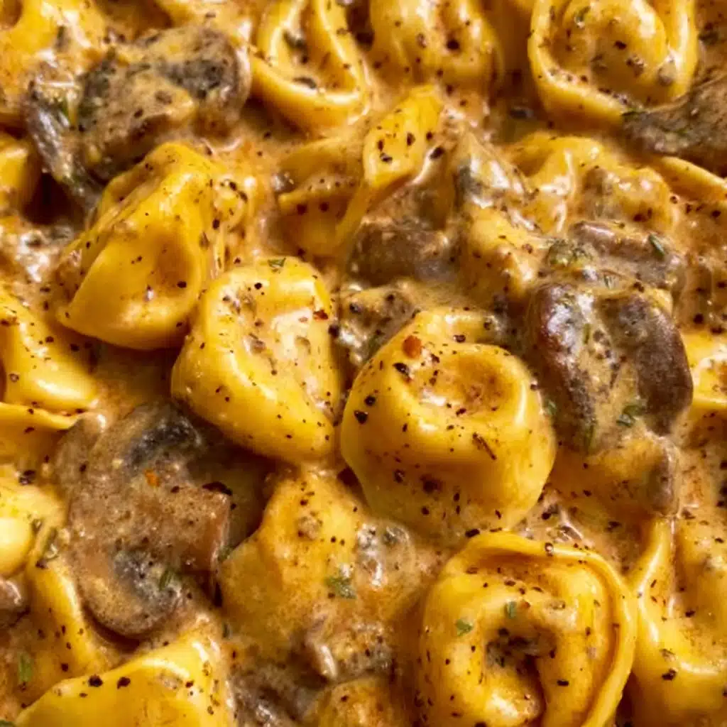 Cheesesteak Tortellini in Creamy Provolone Sauce Recipe - Recipe Image