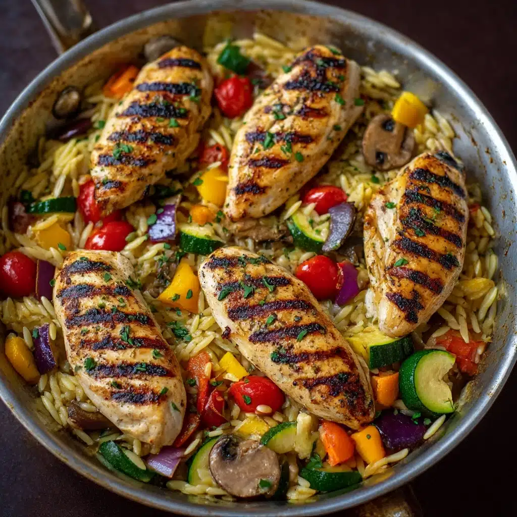 Easy Balsamic Chicken & Veggie Orzo Recipe - Recipe Image