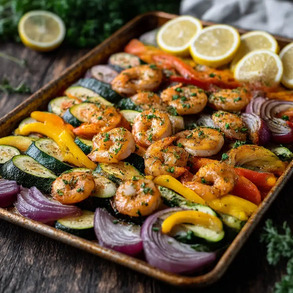 Sheet Pan Mediterranean Shrimp and Vegetables Recipe - Recipe Image