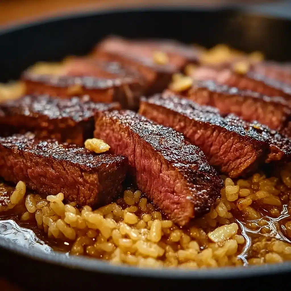 One-Skillet Creamy Honey BBQ Steak Rice Recipe - Recipe Image
