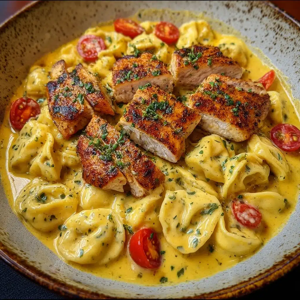 Cajun Garlic Chicken Tortellini in Three-Cheese Cream Recipe - Recipe Image