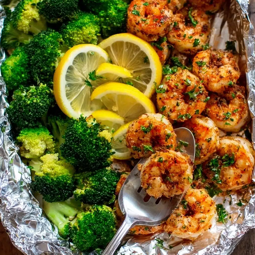 Baked Shrimp and Broccoli Foil Packs Recipe