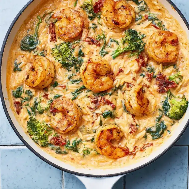 Prawn Orzo with Sun Dried Tomatoes Recipe