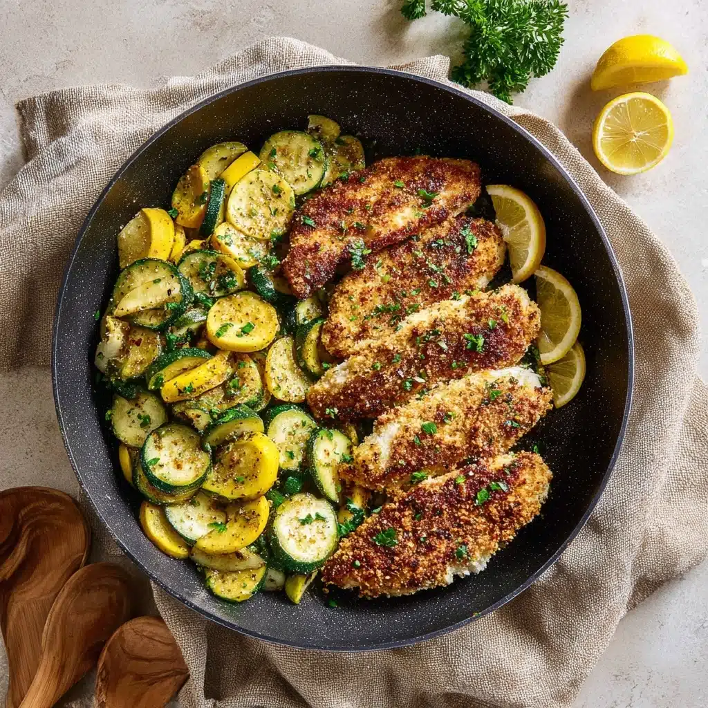 Skillet Parmesan Chicken and Zucchini Recipe