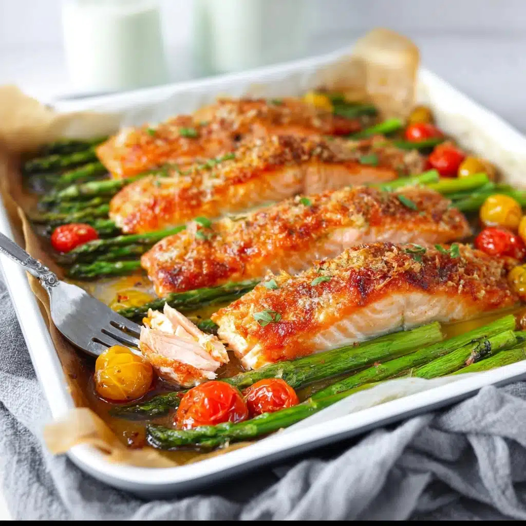 Easy Baked Sheet Pan Salmon and Asparagus Recipe - Recipe Image