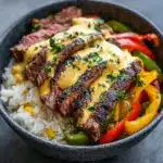 High Protein Philly Cheesesteak Rice Bowls Recipe