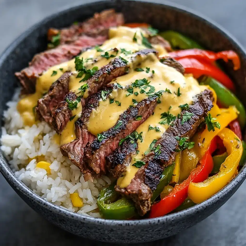 High Protein Philly Cheesesteak Rice Bowls Recipe