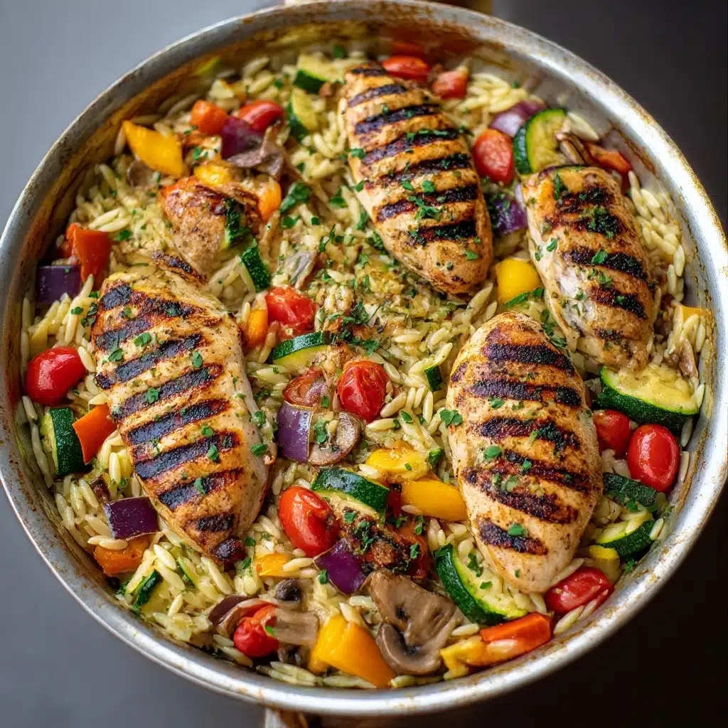 Easy Balsamic Chicken & Veggie Orzo Recipe