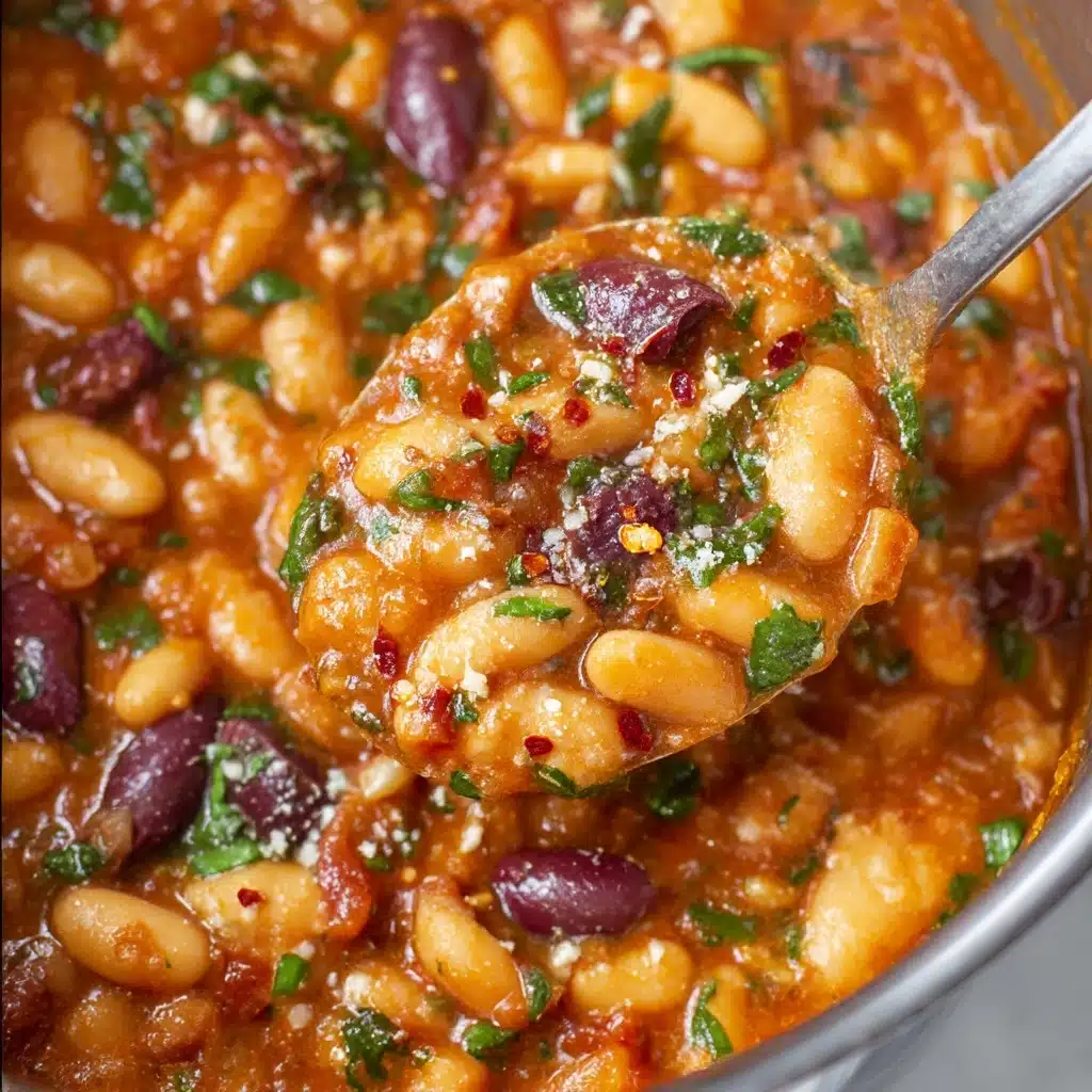 Puttanesca Beans with Garlic Bread Recipe