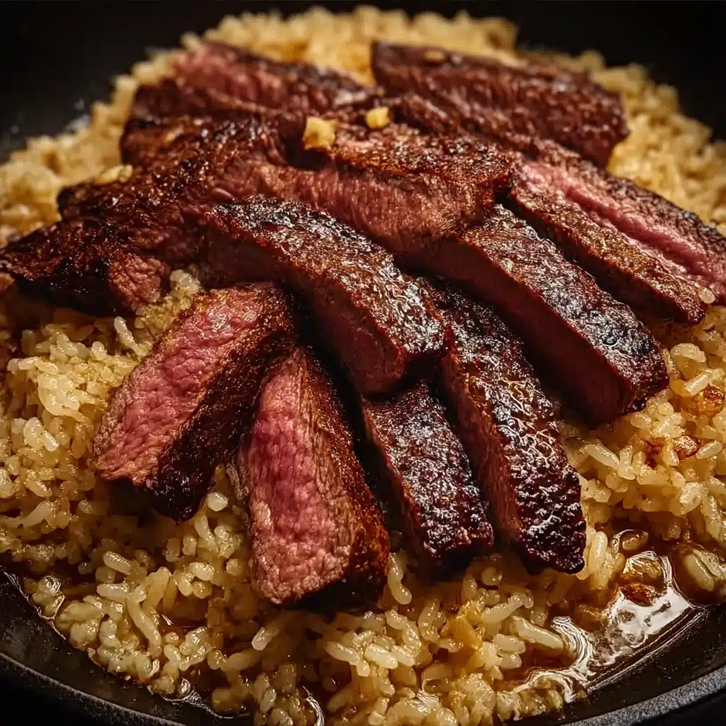 One-Skillet Creamy Honey BBQ Steak Rice Recipe