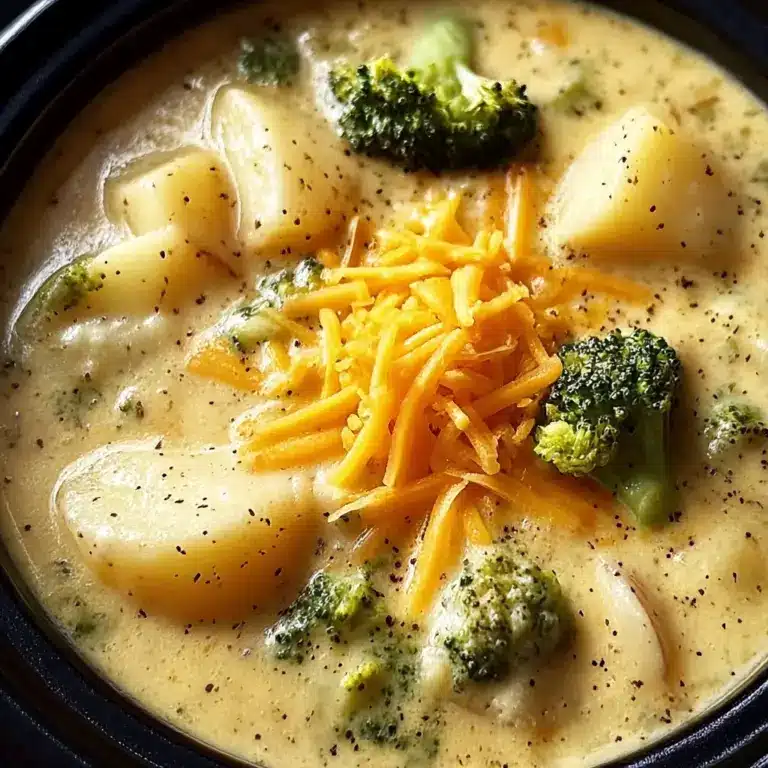 Crockpot Potato Broccoli Cheddar Soup Recipe