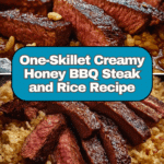 One-Skillet Creamy Honey BBQ Steak Rice Recipe