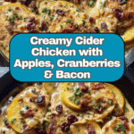 Creamy Cider Chicken with Apples Cranberries and Bacon Recipe
