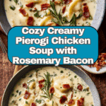 Creamy Pierogi Chicken Soup with Rosemary Bacon Recipe