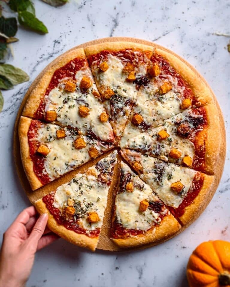 Savory Pumpkin Pizza with Havarti and Caramelized Onions Recipe