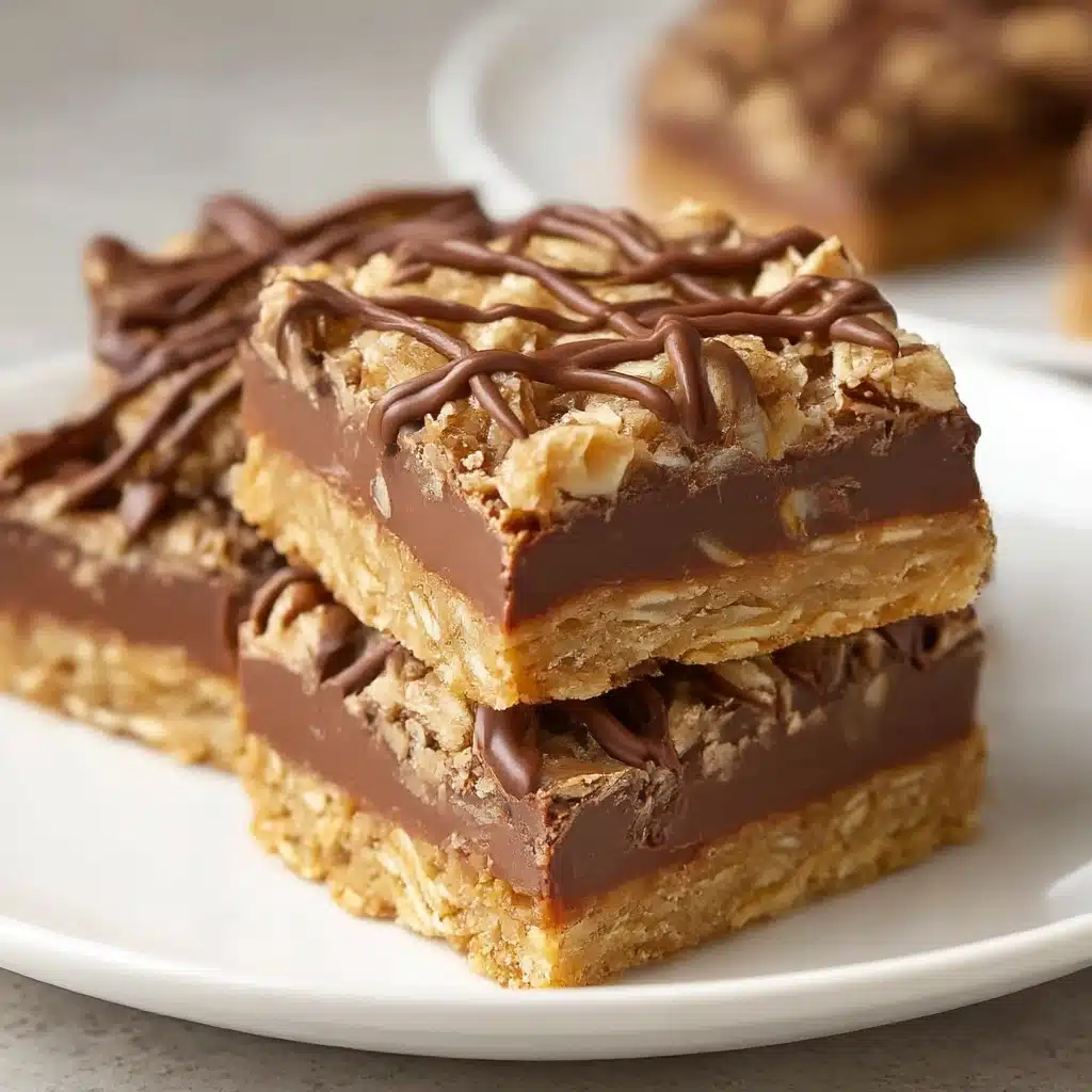 No Bake Chocolate Oatmeal Bars Recipe - Recipe Image