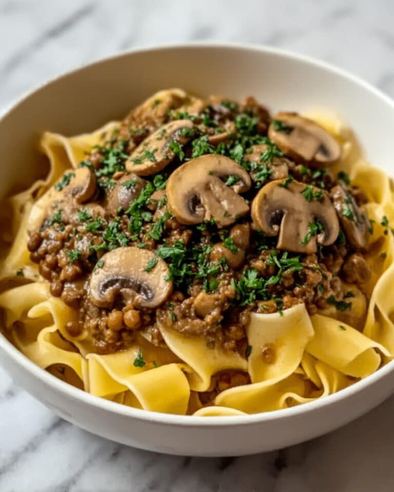 Vegan Lentil Mushroom Stroganoff Recipe