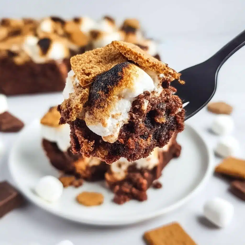 Graham Cracker S’mores Brownie Bars Recipe - Recipe Image