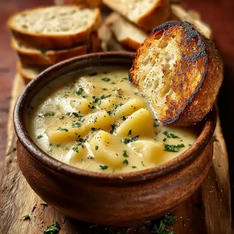 Hearty Cheddar Garlic Herb Potato Soup Recipe
