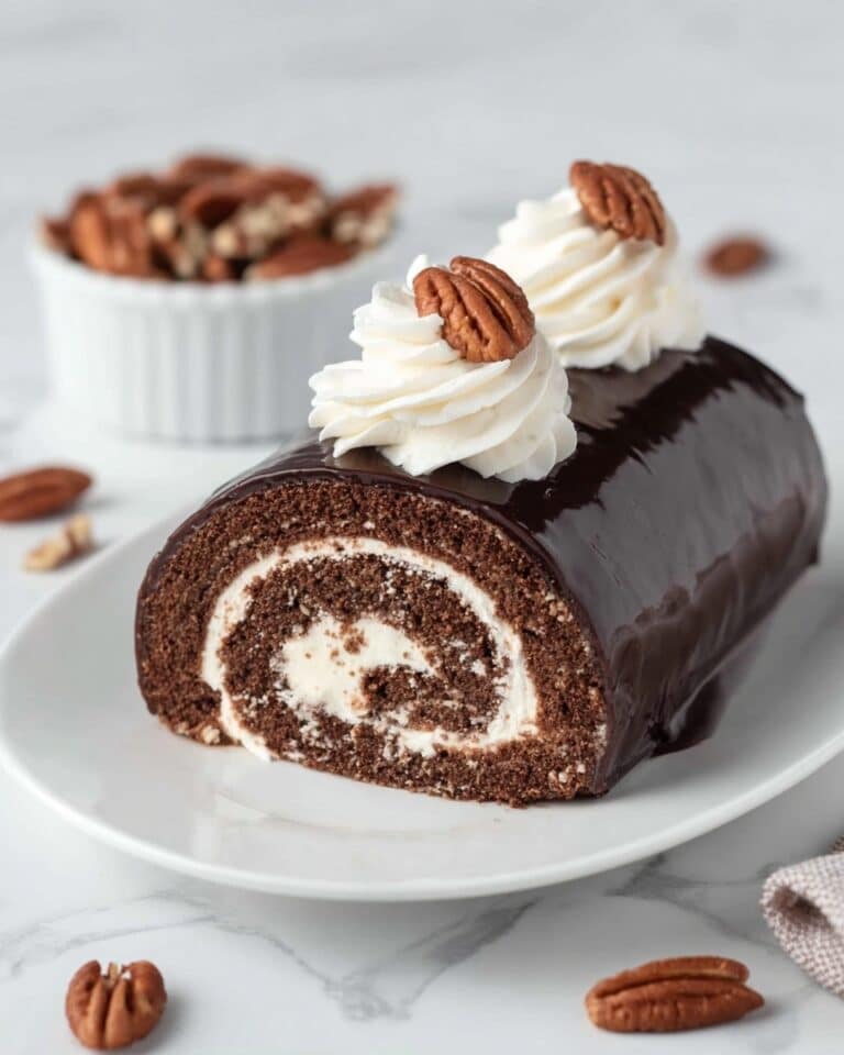 Chocolate Bourbon Pecan Swiss Roll Recipe