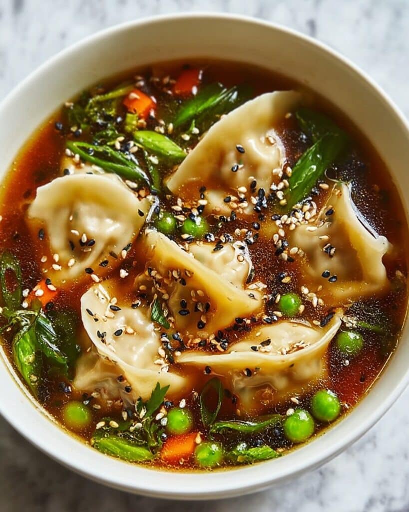 Easy Asian Dumpling Potsticker Soup Recipe