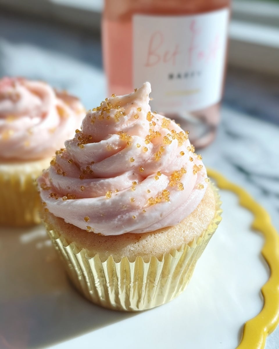 Pink Champagne Cupcakes with Extra Fluffy Frosting Recipe