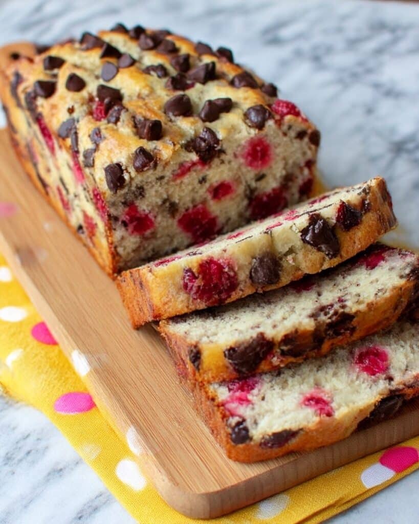 Raspberry Dark Chocolate Banana Bread Recipe