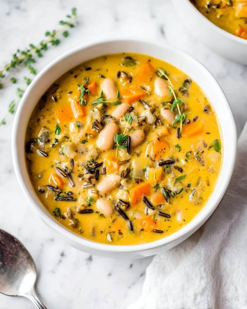 Vegan Pumpkin Wild Rice Soup Recipe