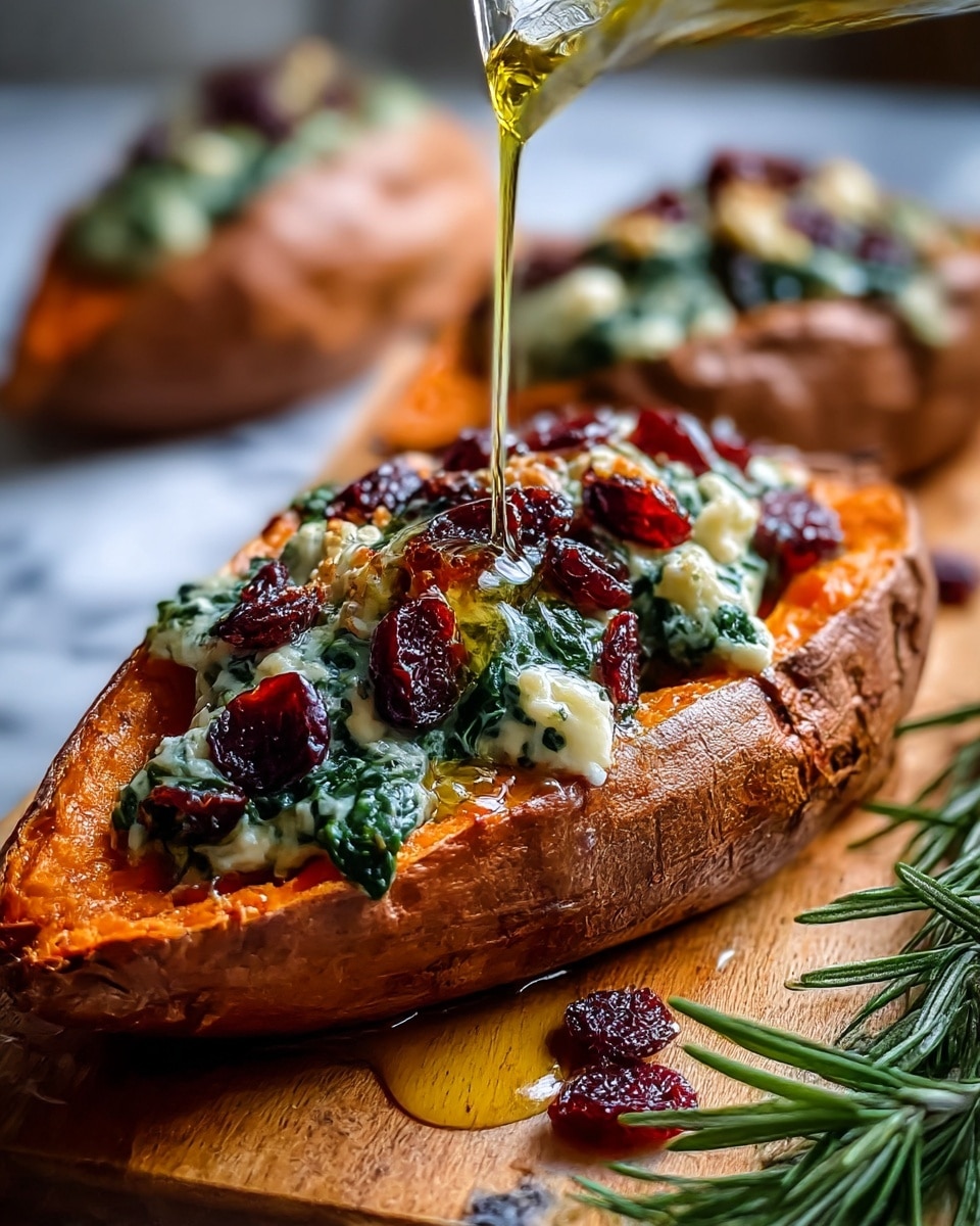 Creamy Ricotta & Spinach Stuffed Sweet Potatoes with Balsamic Recipe