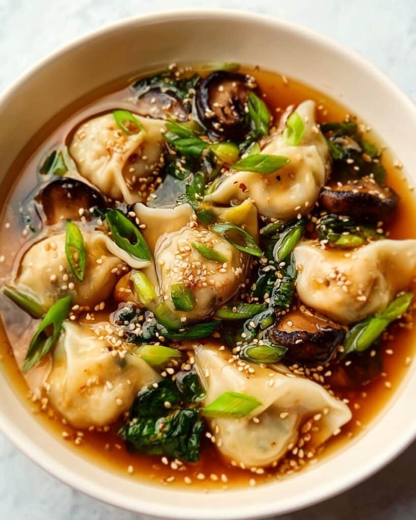 Potsticker Soup with Mushrooms & Bok Choy Recipe