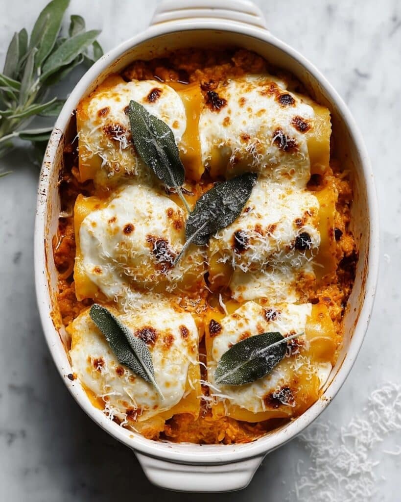 Pumpkin Lasagna Roll-Ups with Crispy Sage Recipe