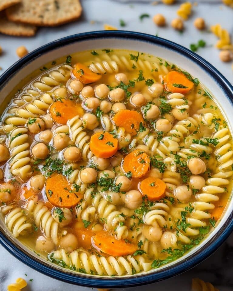 Vegan Chickpea Noodle Soup Recipe
