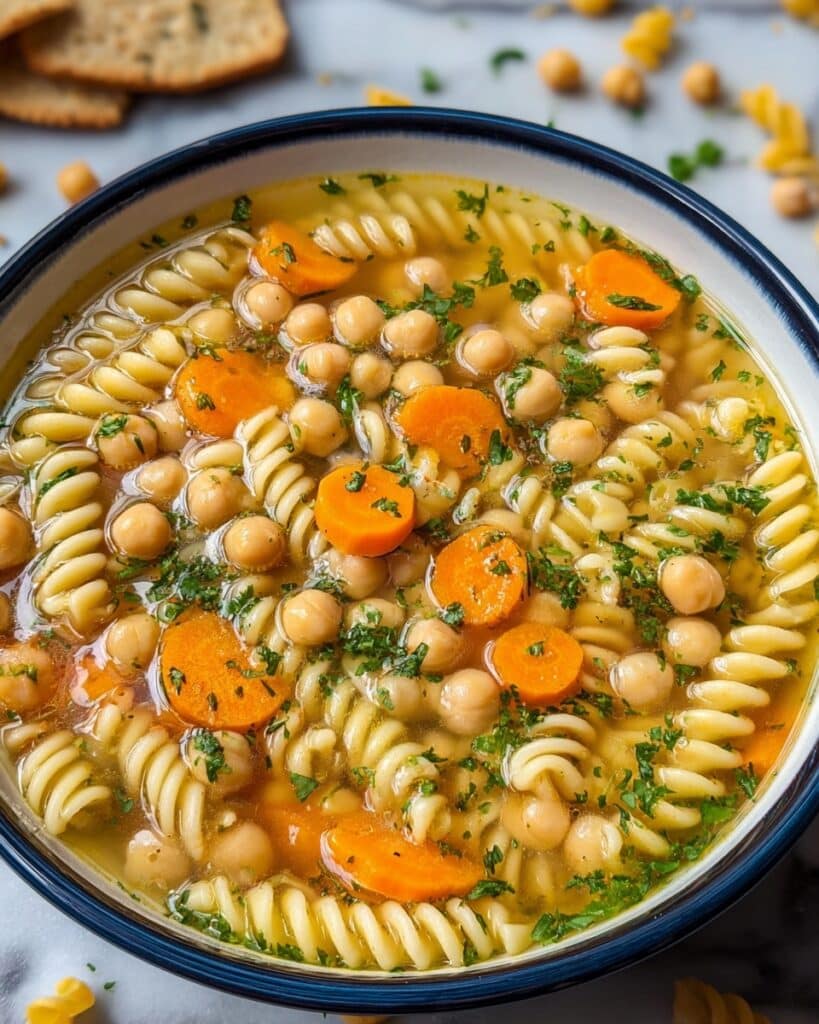 Vegan Chickpea Noodle Soup Recipe