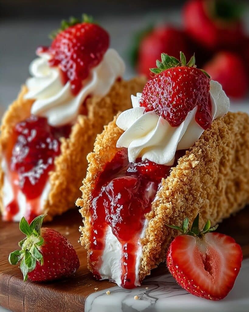 Strawberry Crunch Cheesecake Tacos Recipe
