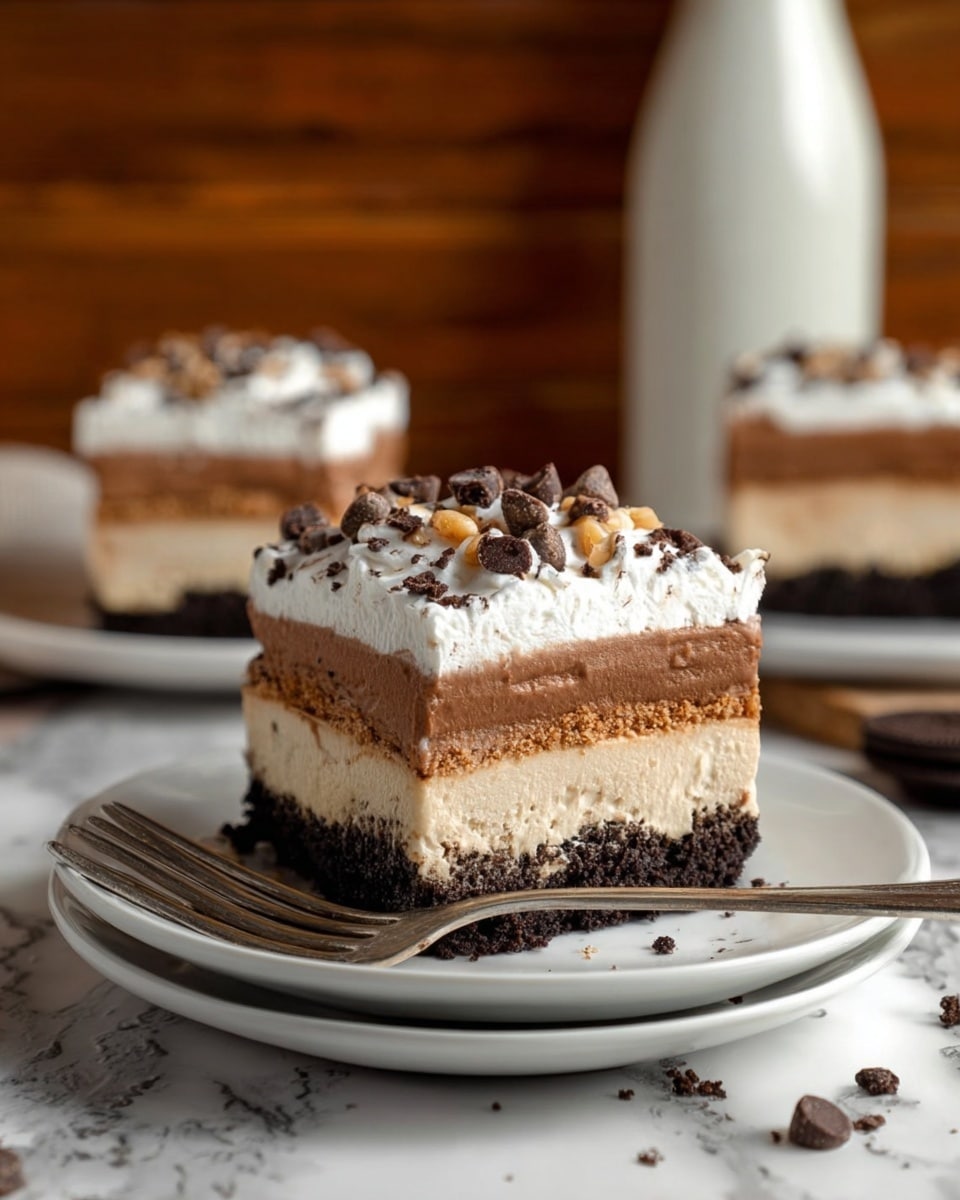 No Bake Chocolate Peanut Butter Oreo Dessert Recipe