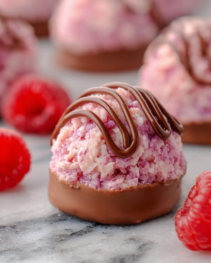 Chocolate Covered Raspberry Coconut Macaroons Recipe