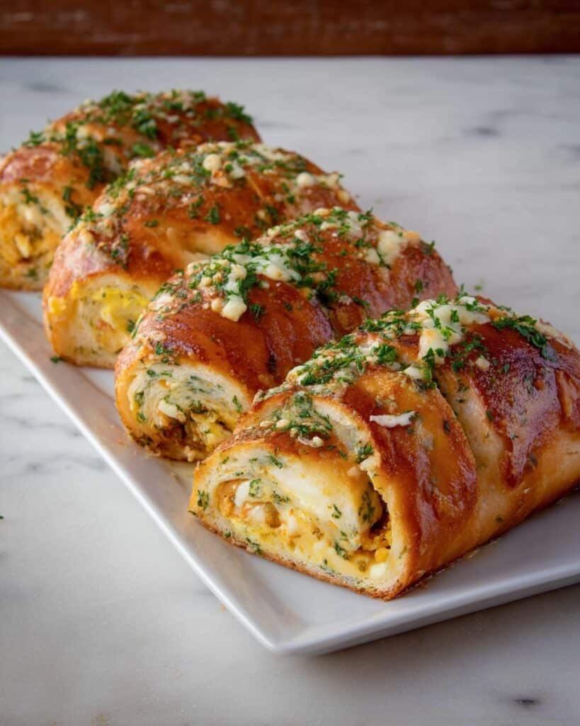 Mozzarella Stuffed Rosemary Parmesan Soft Pretzels Recipe