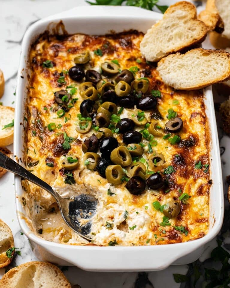 Cheesy Baked Olive Dip Recipe