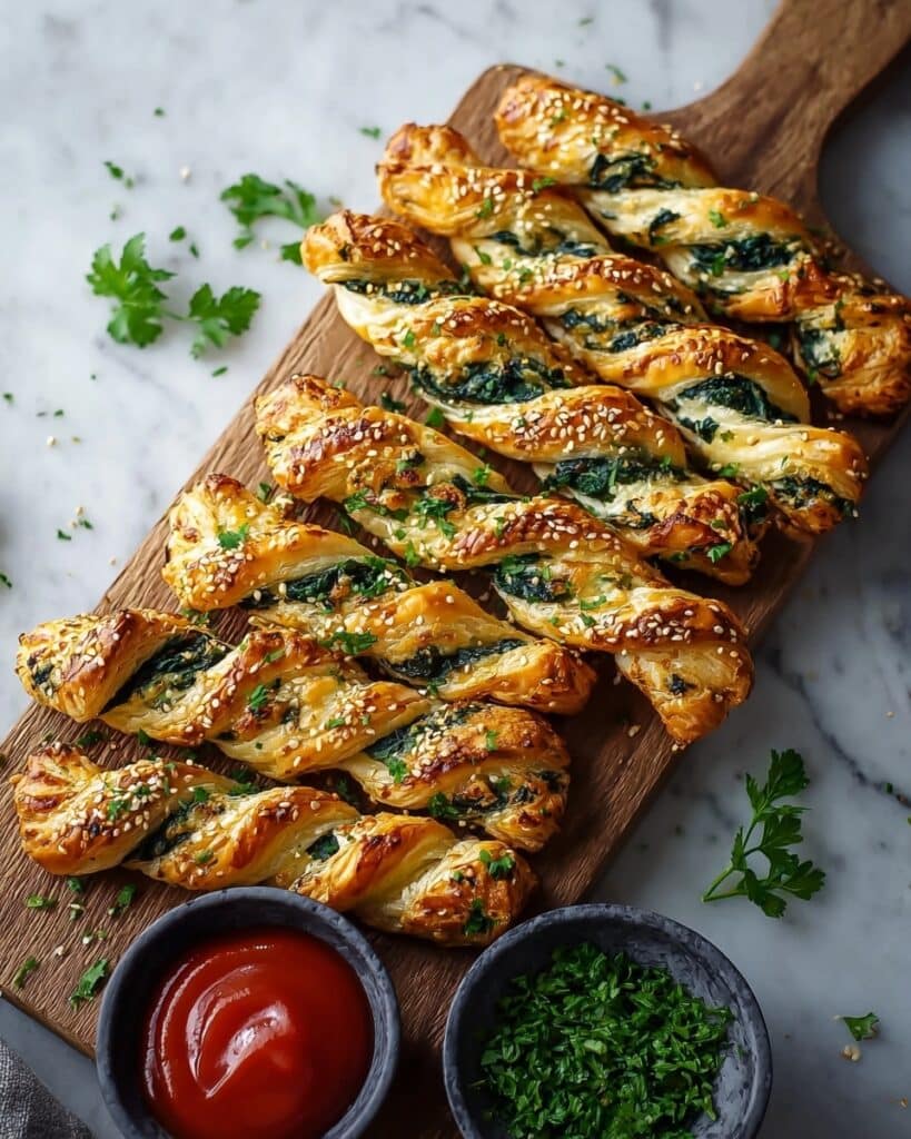 Spinach and Feta Puff Pastry Twists Recipe