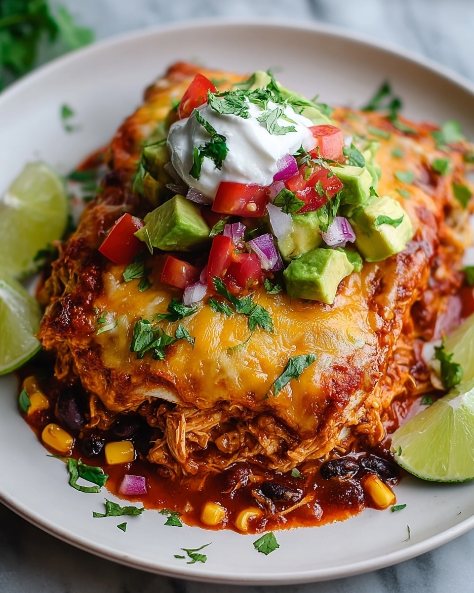 Shredded Chicken Enchilada Casserole Recipe