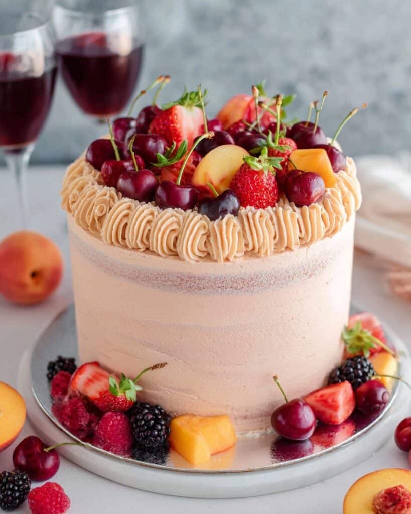 Summer Fruit Sangria Cake Recipe