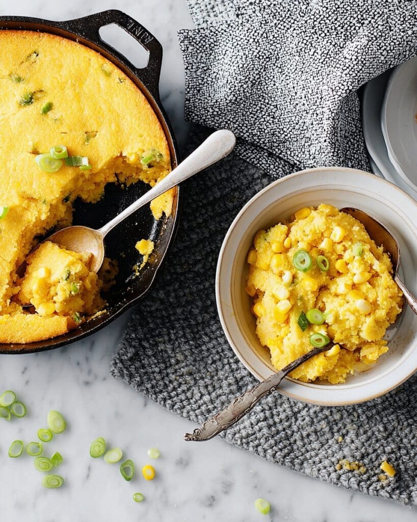Spoonbread with Vegetables, Cheese, and Fresh Herbs Recipe