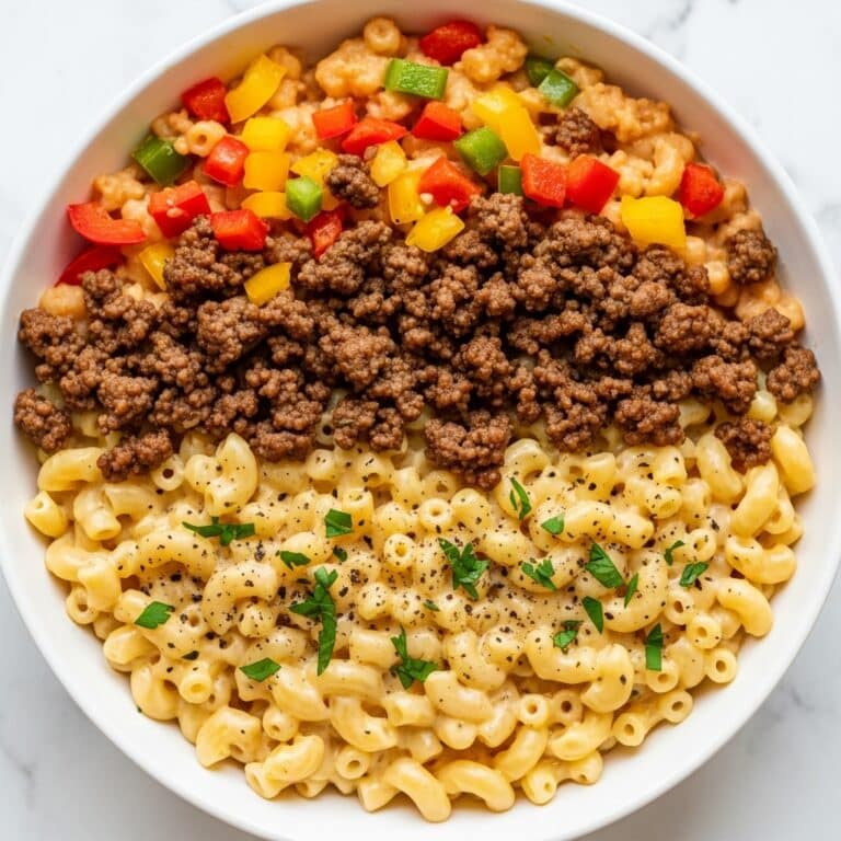 High-Protein Creamy Philly Cheesesteak Mac & Cheese Bliss Recipe